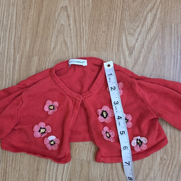 🌺DOLCE & GABBANA🌺 Baby Girls Flower Embellished Cardigan Sweater - [12 months] - Picture 7 of 10